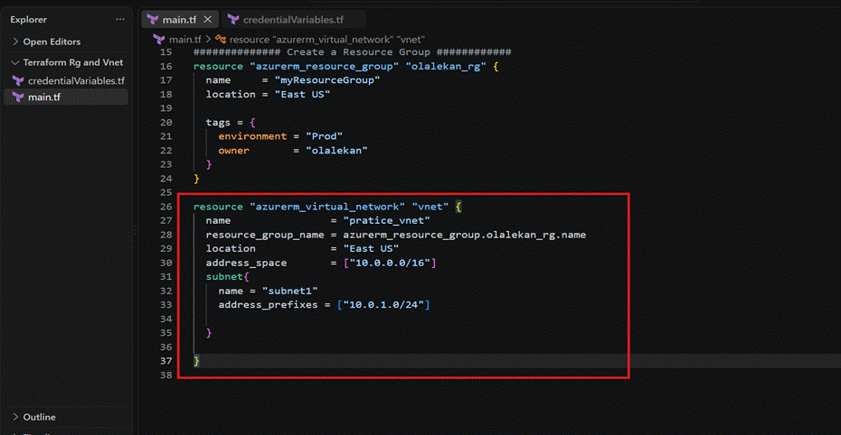 Provisioning an Azure Resource Group and Virtual Network with Terraform image
